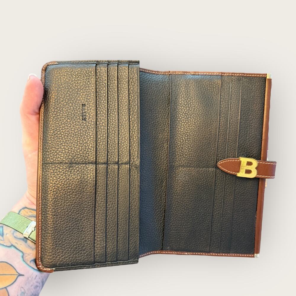 Rare Vintage Bally Kisslock Woven Leather Wallet - Picture 4 of 5